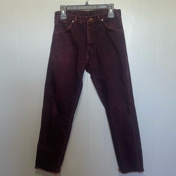 Wrangler Denim - Vintage Wrangler High Waist Straight Leg Burgandy Jeans 29 x 34